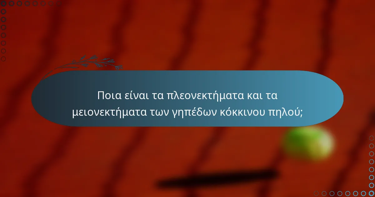 Ποια είναι τα πλεονεκτήματα και τα μειονεκτήματα των γηπέδων κόκκινου πηλού;