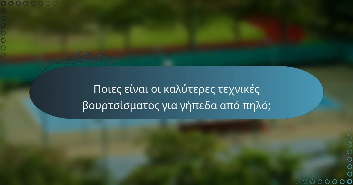 Ποιες είναι οι καλύτερες τεχνικές βουρτσίσματος για γήπεδα από πηλό;