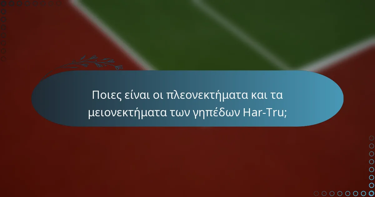 Ποιες είναι οι πλεονεκτήματα και τα μειονεκτήματα των γηπέδων Har-Tru;