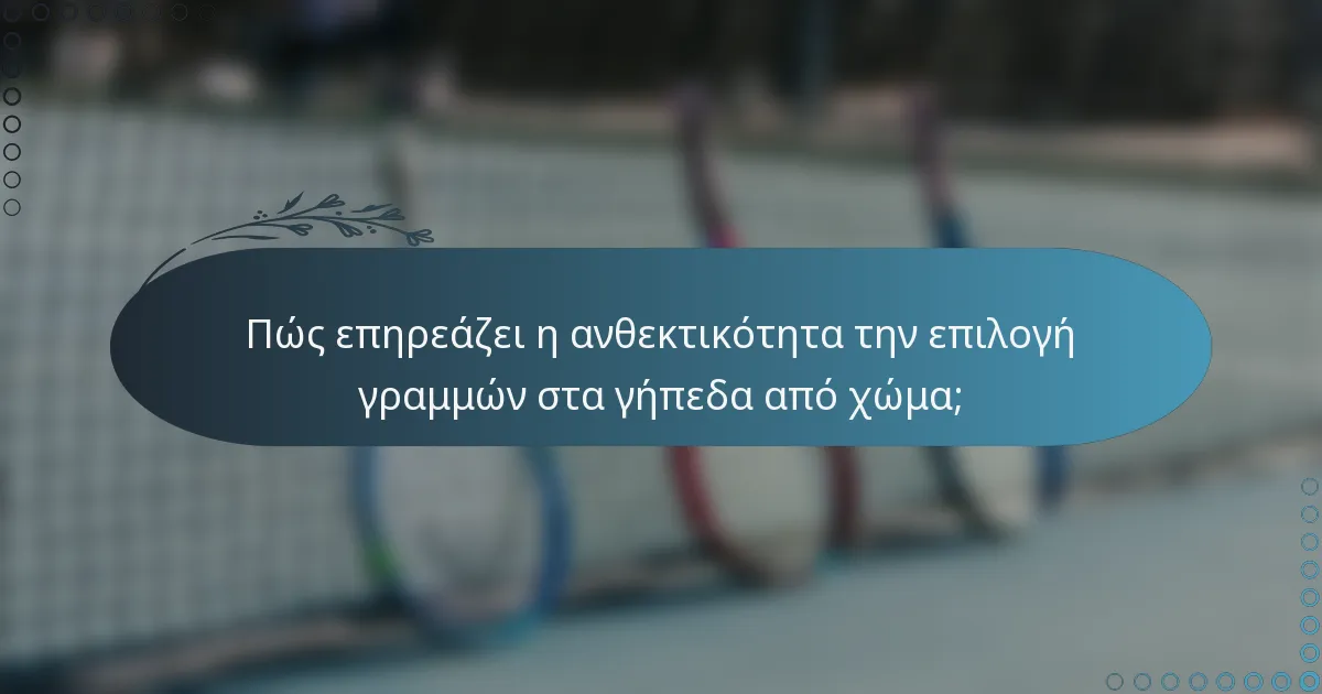 Πώς επηρεάζει η ανθεκτικότητα την επιλογή γραμμών στα γήπεδα από χώμα;